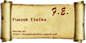Fuszek Etelka névjegykártya
